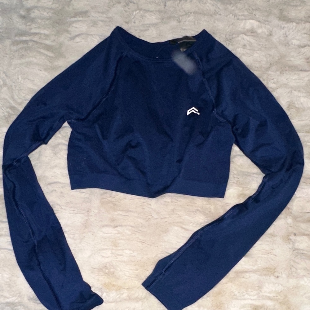 Oner Active Midnight Blue Long Sleeve Crop Top